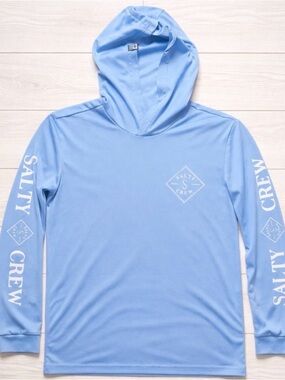 Salty Crew Sky Blue Hooded Performance Tee